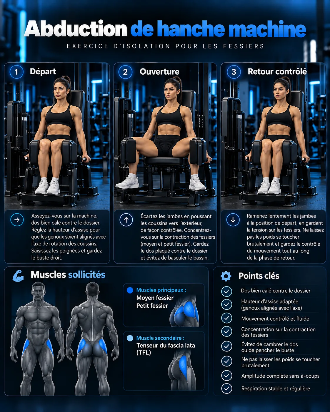 Guide visuel de l’abduction de hanche machine
