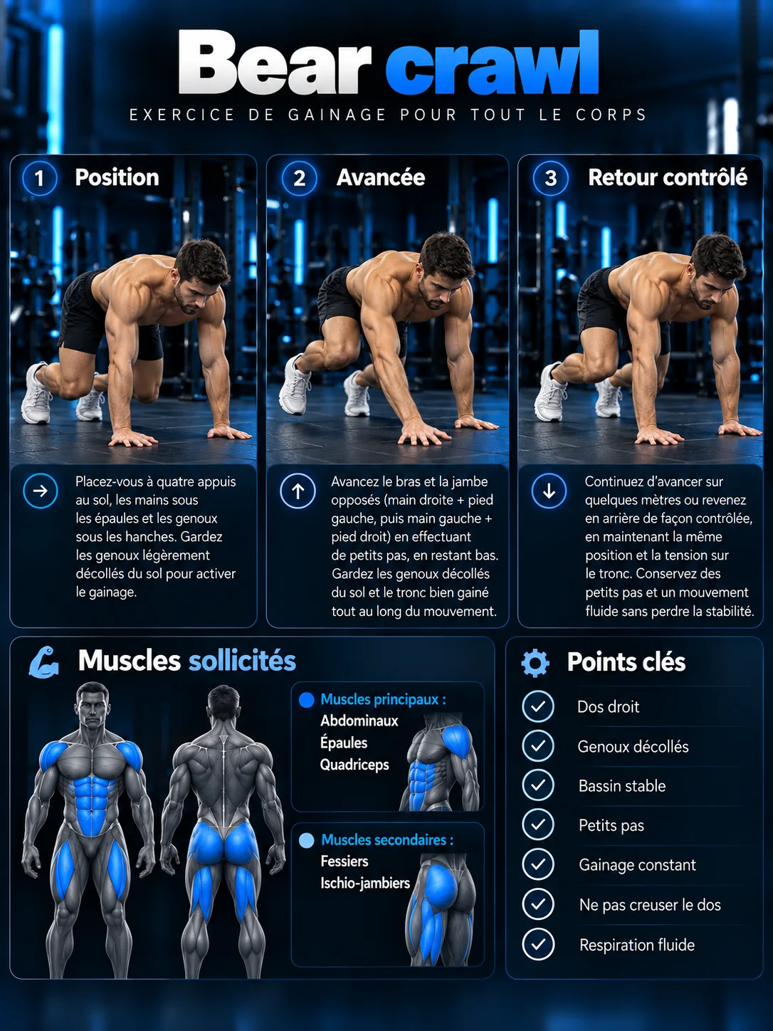 Guide visuel du bear crawl