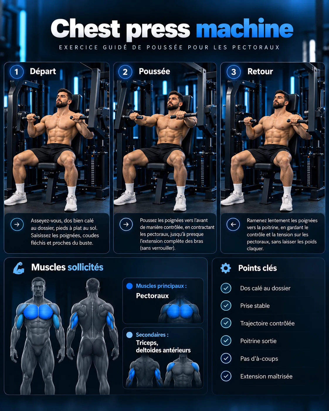Guide visuel du chest press machine