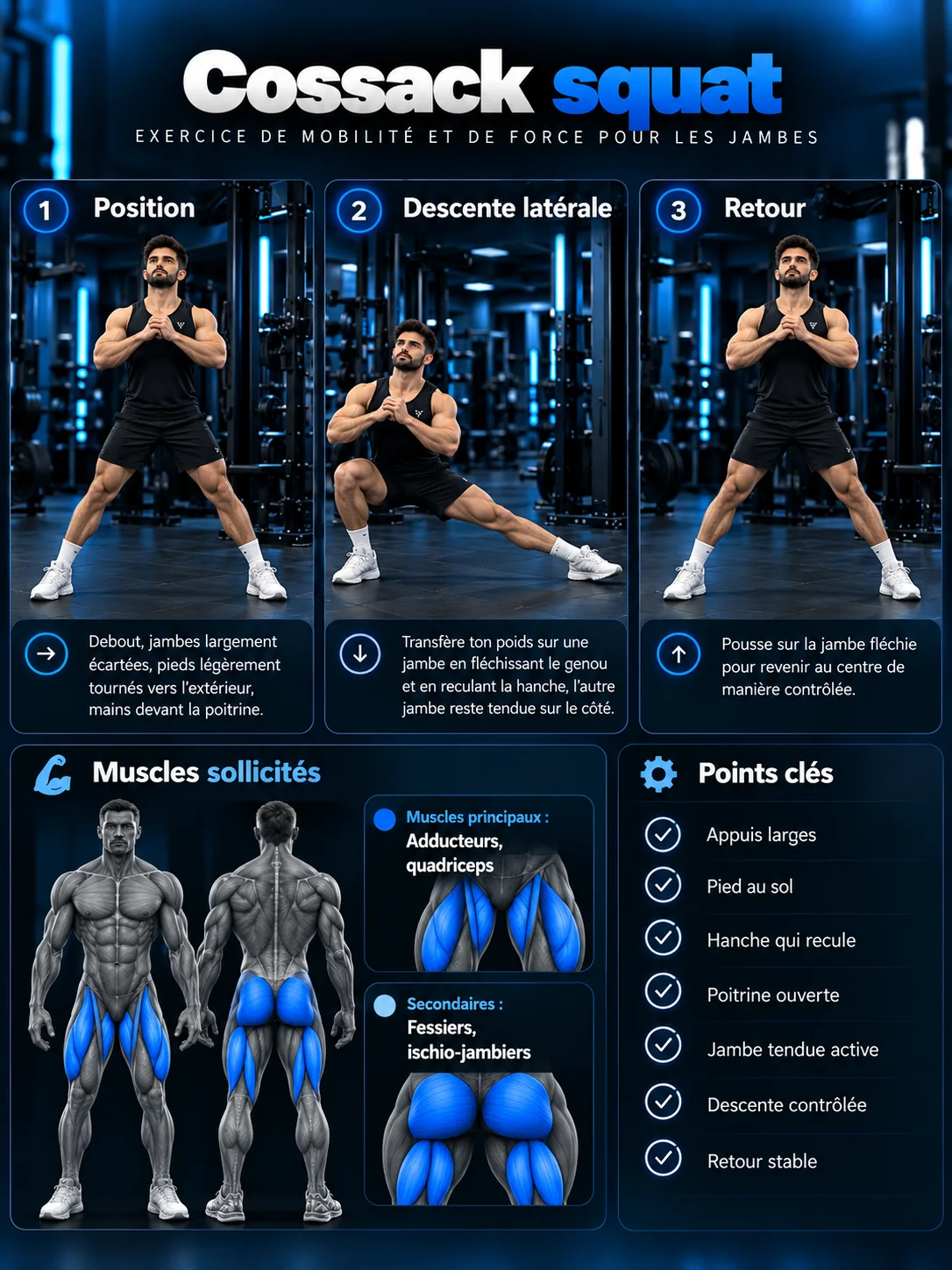Guide visuel : Cossack squat