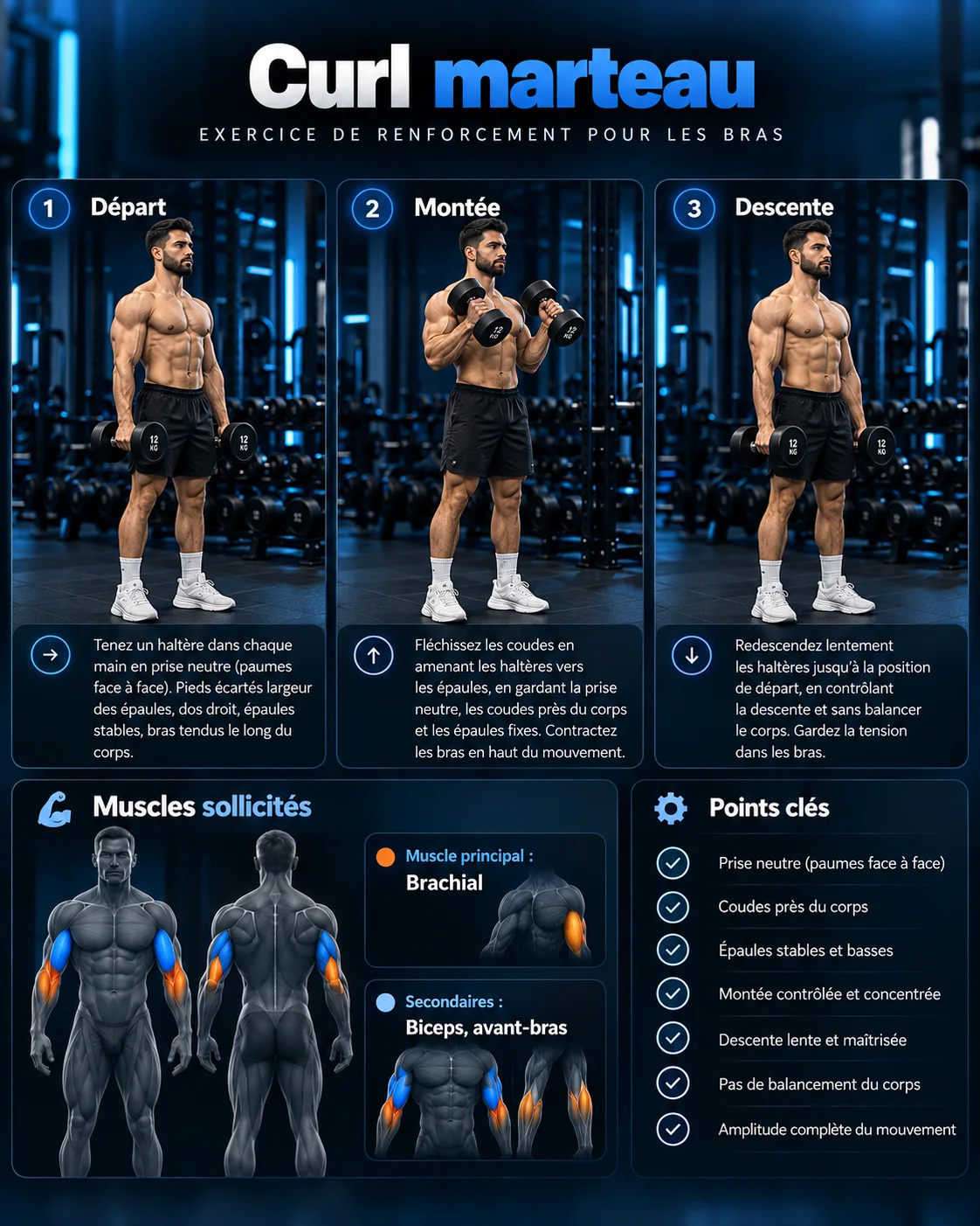 Guide visuel du curl marteau