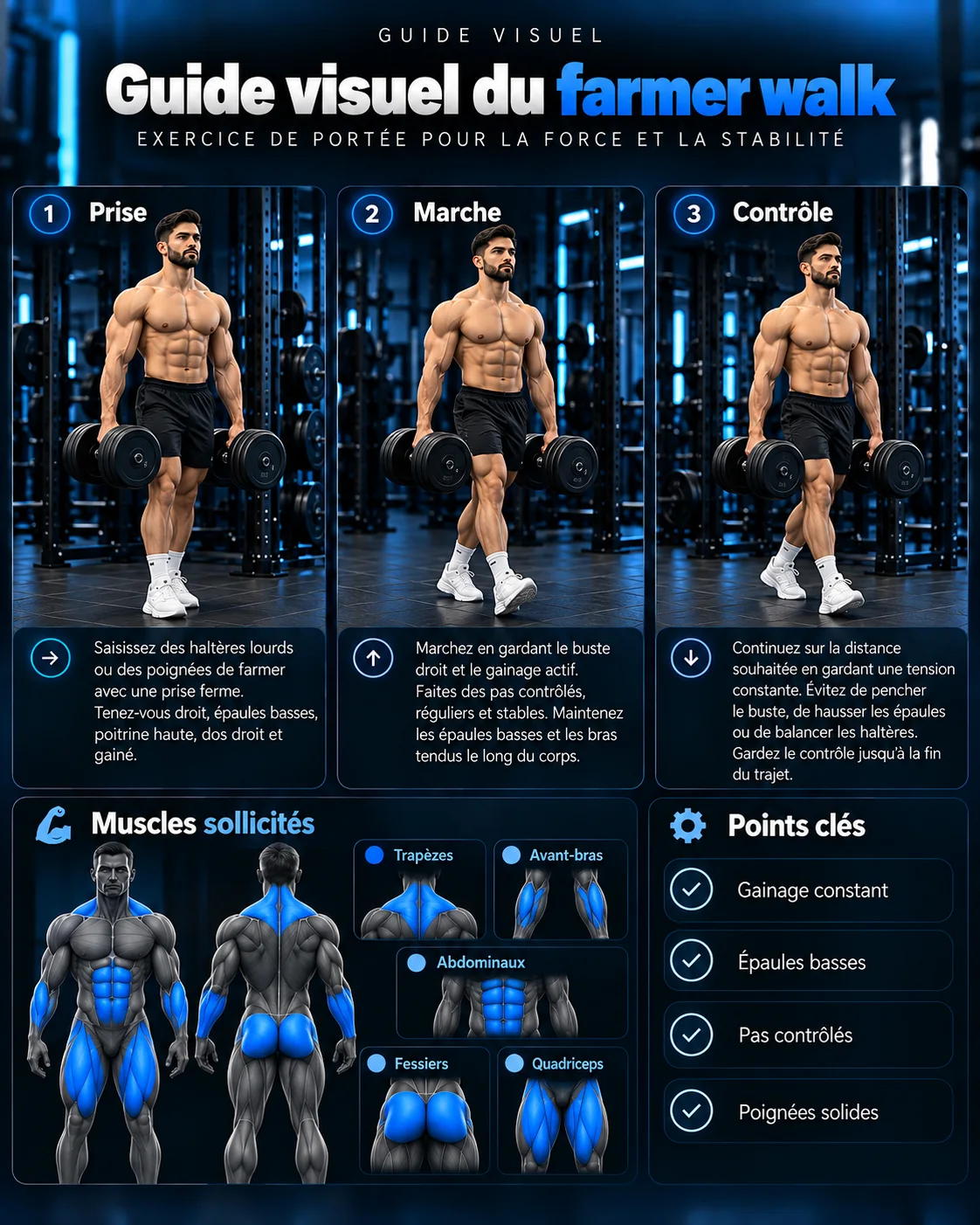 Guide visuel du farmer walk