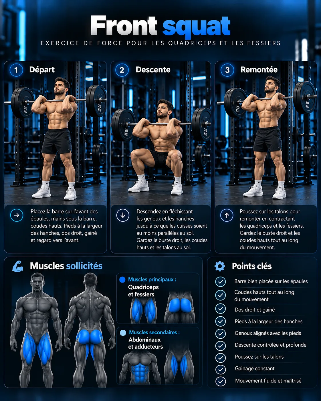 Guide visuel du front squat