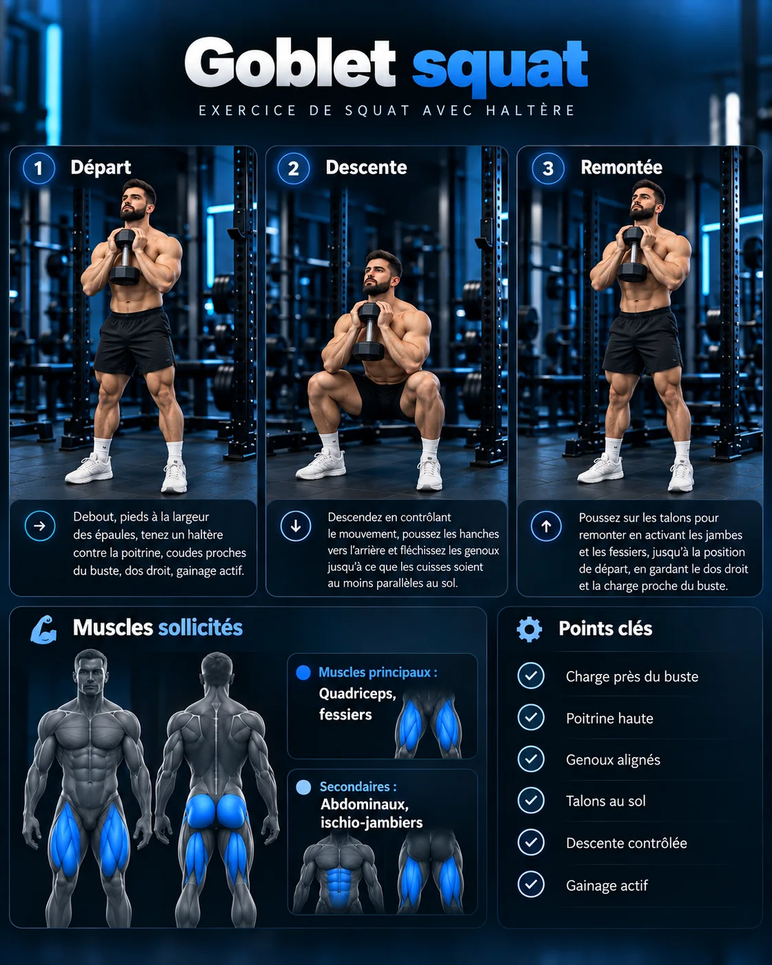 Guide visuel du goblet squat