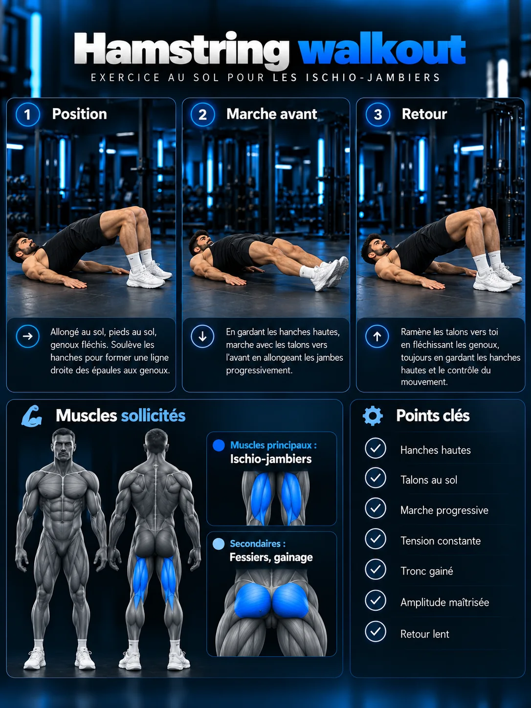 Guide visuel : Hamstring walkout
