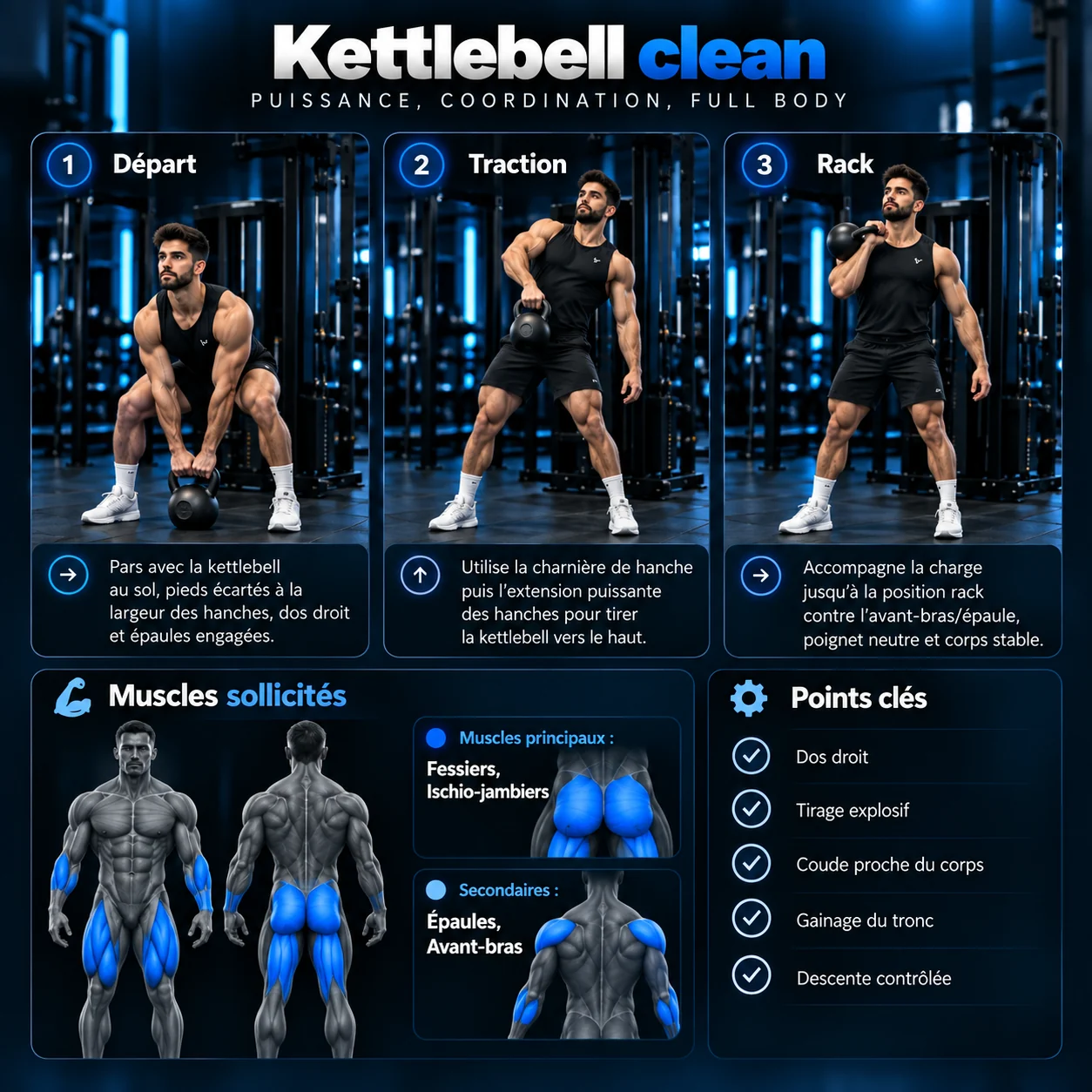 Guide visuel : Kettlebell clean