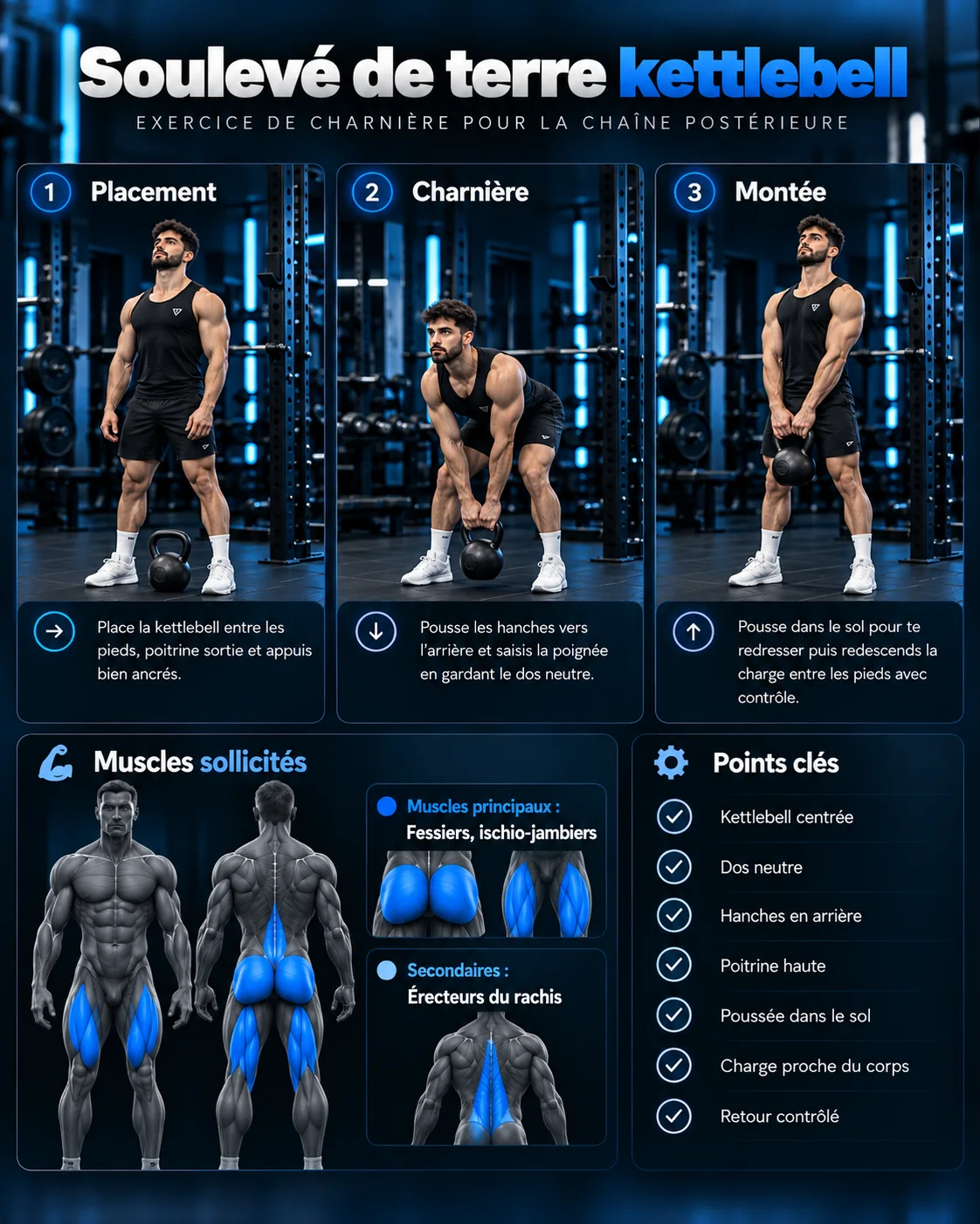 Guide visuel : Soulevé de terre kettlebell