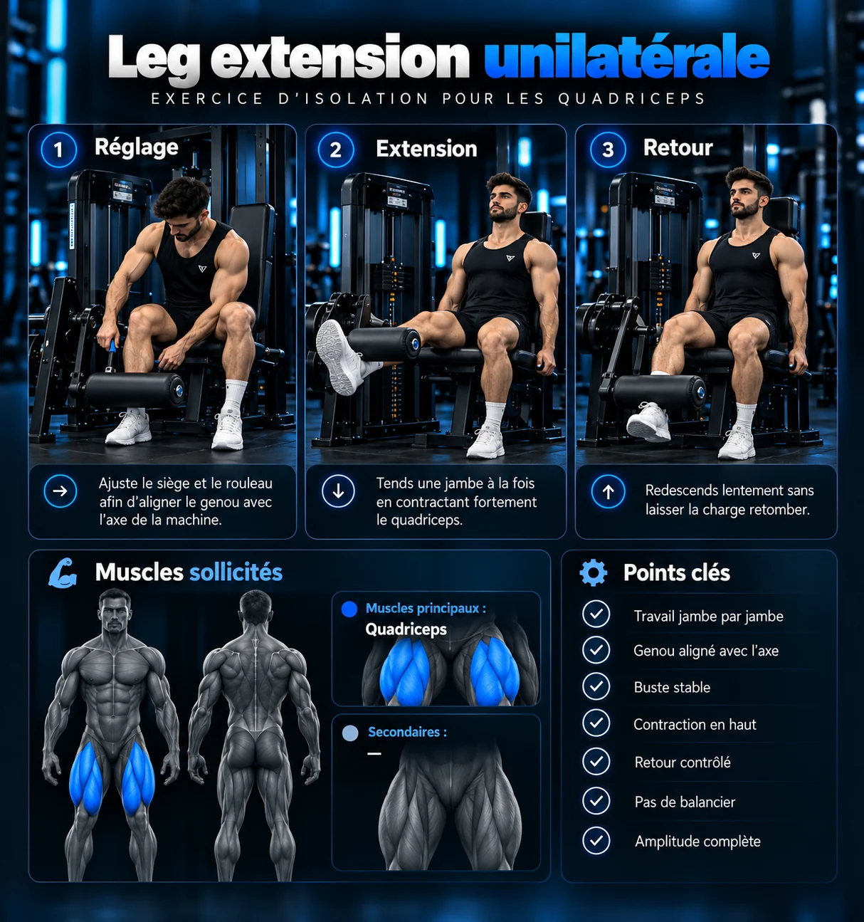 Guide visuel : Leg extension unilatérale