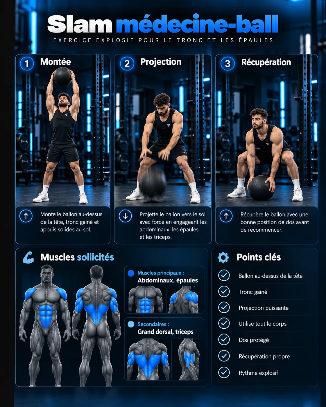Guide visuel : Slam médecine-ball
