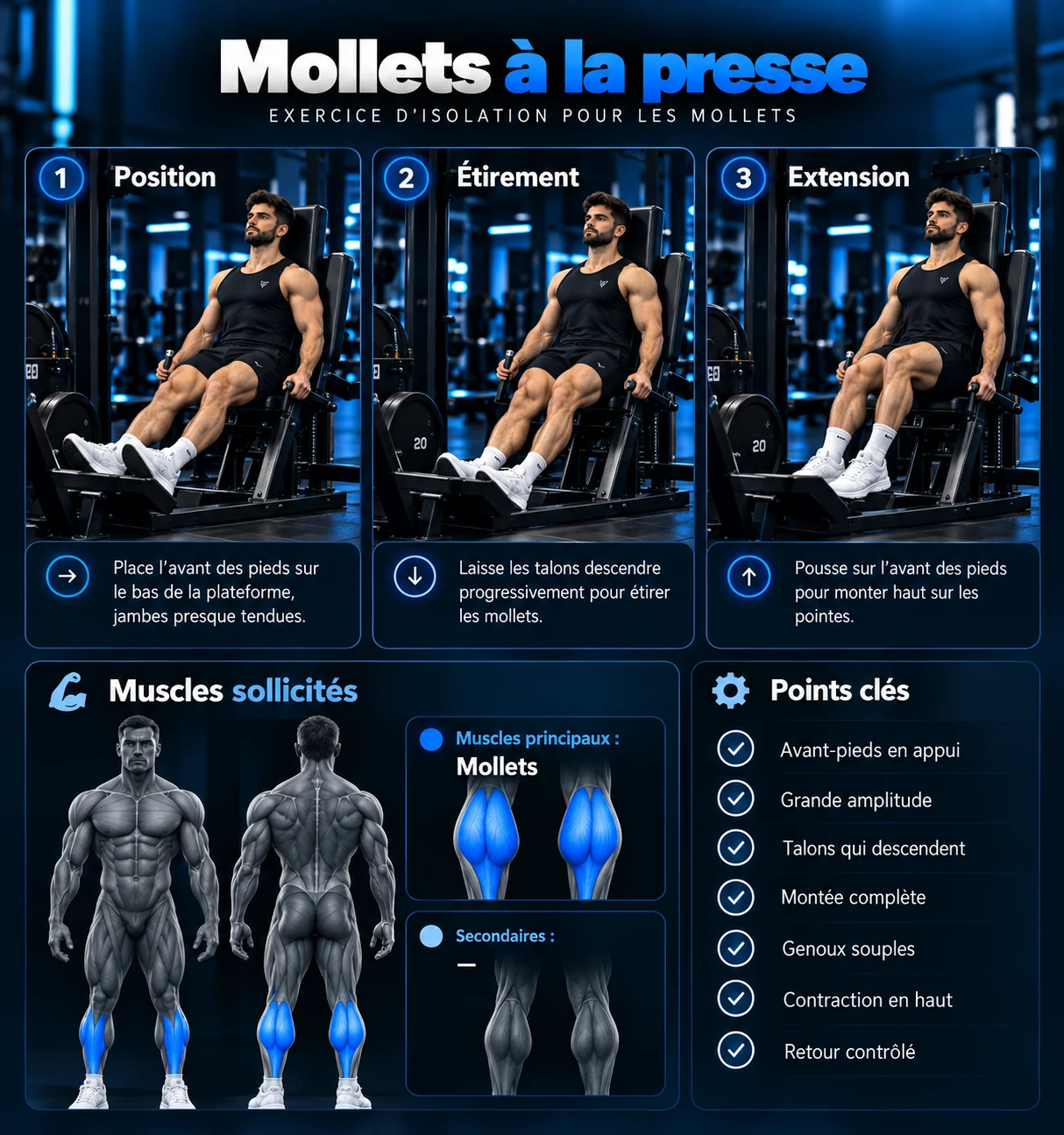 Guide visuel : Mollets à la presse