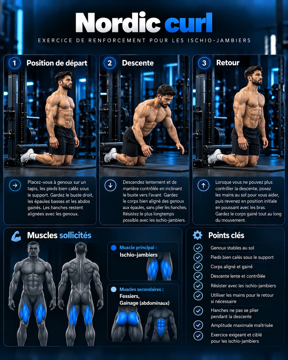 Guide visuel du Nordic curl