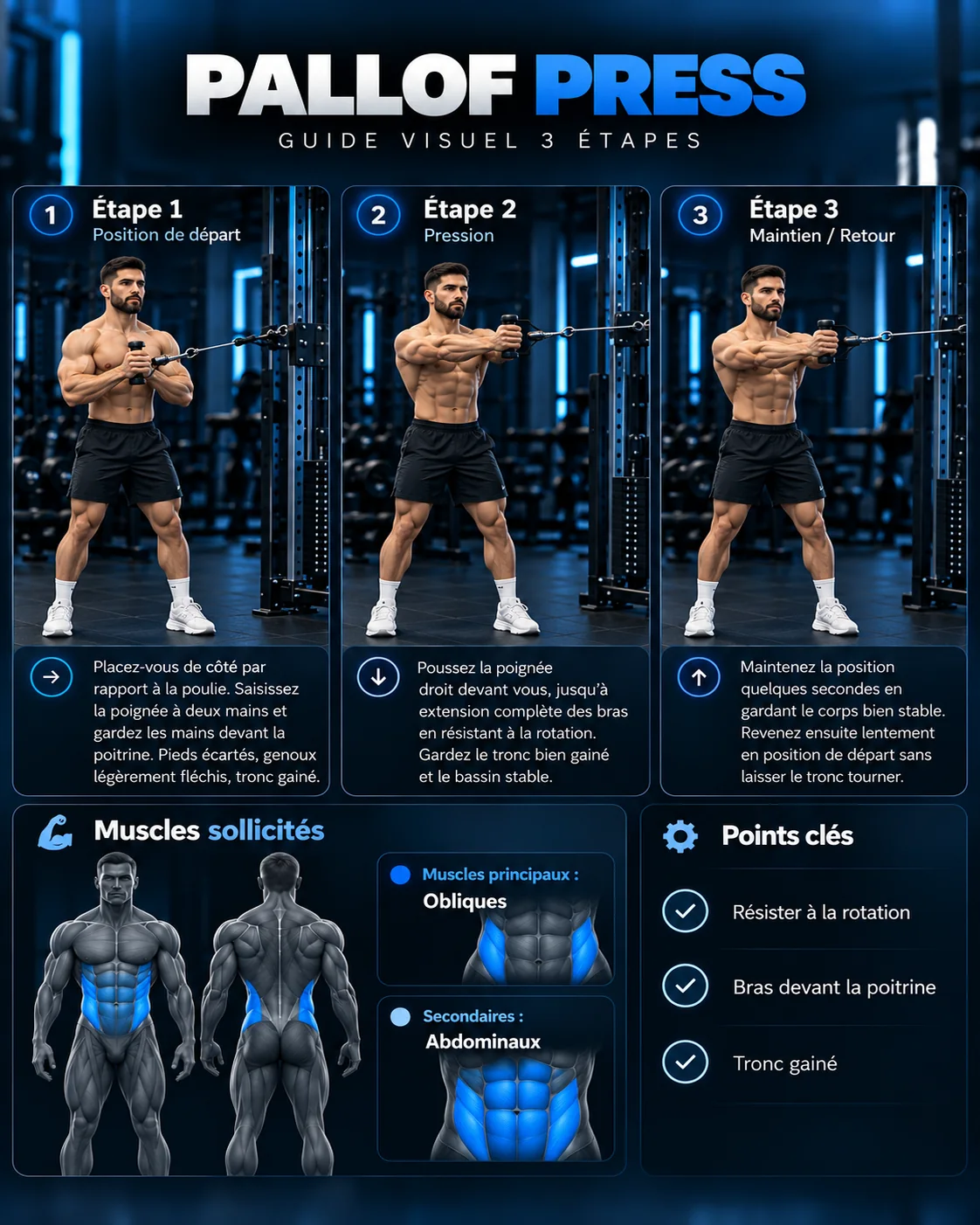 Guide visuel du Pallof press