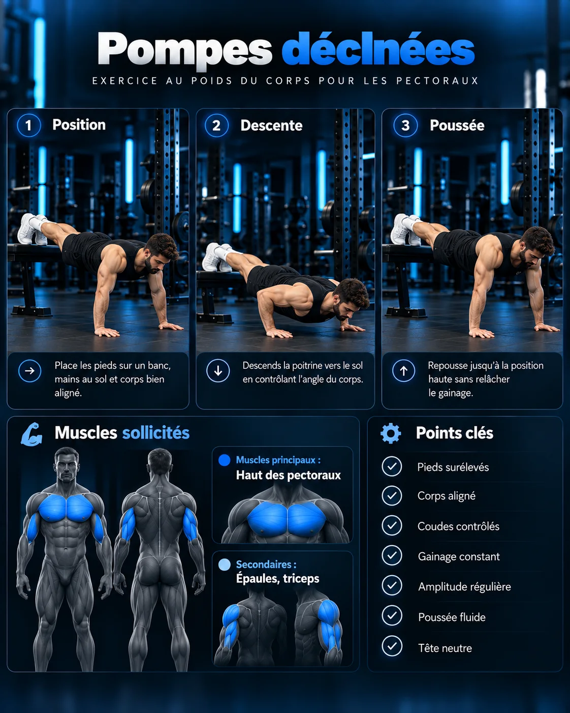 Guide visuel : Pompes déclinées