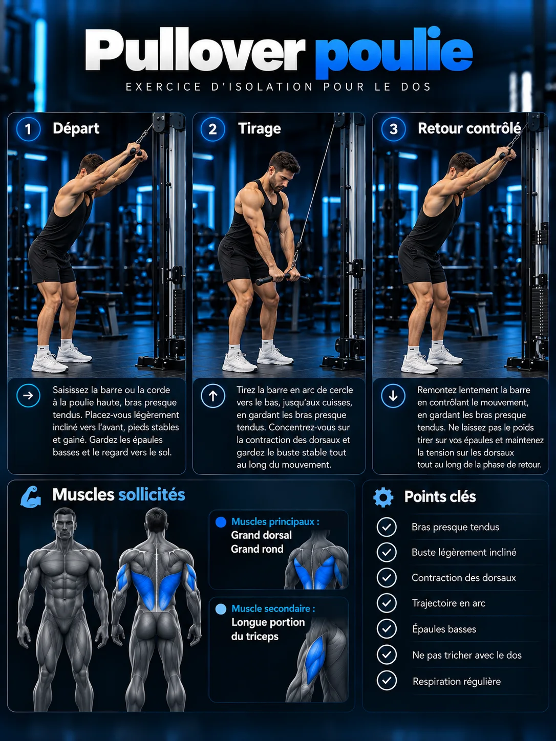 Guide visuel du pullover à la poulie