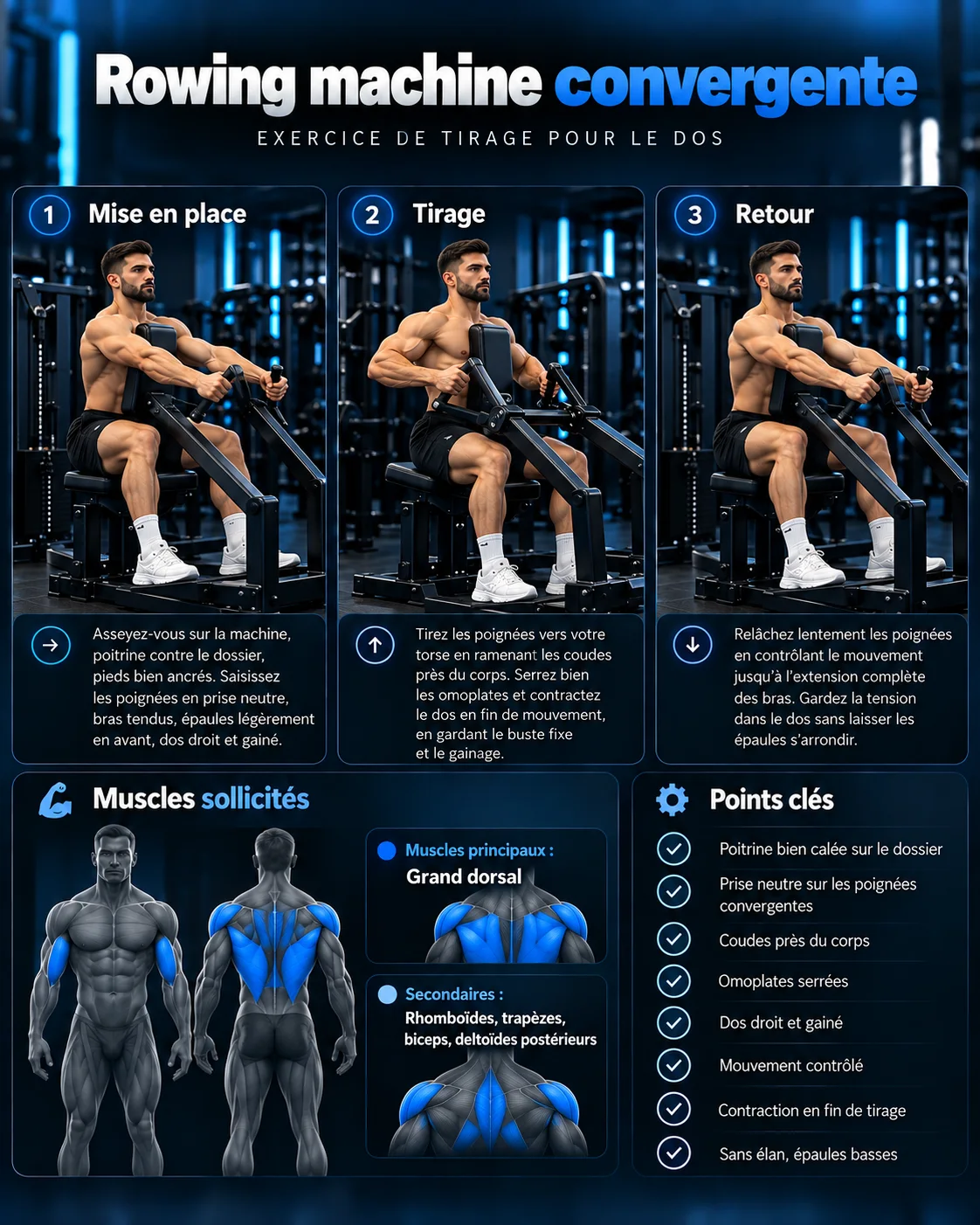Guide visuel du rowing machine convergente