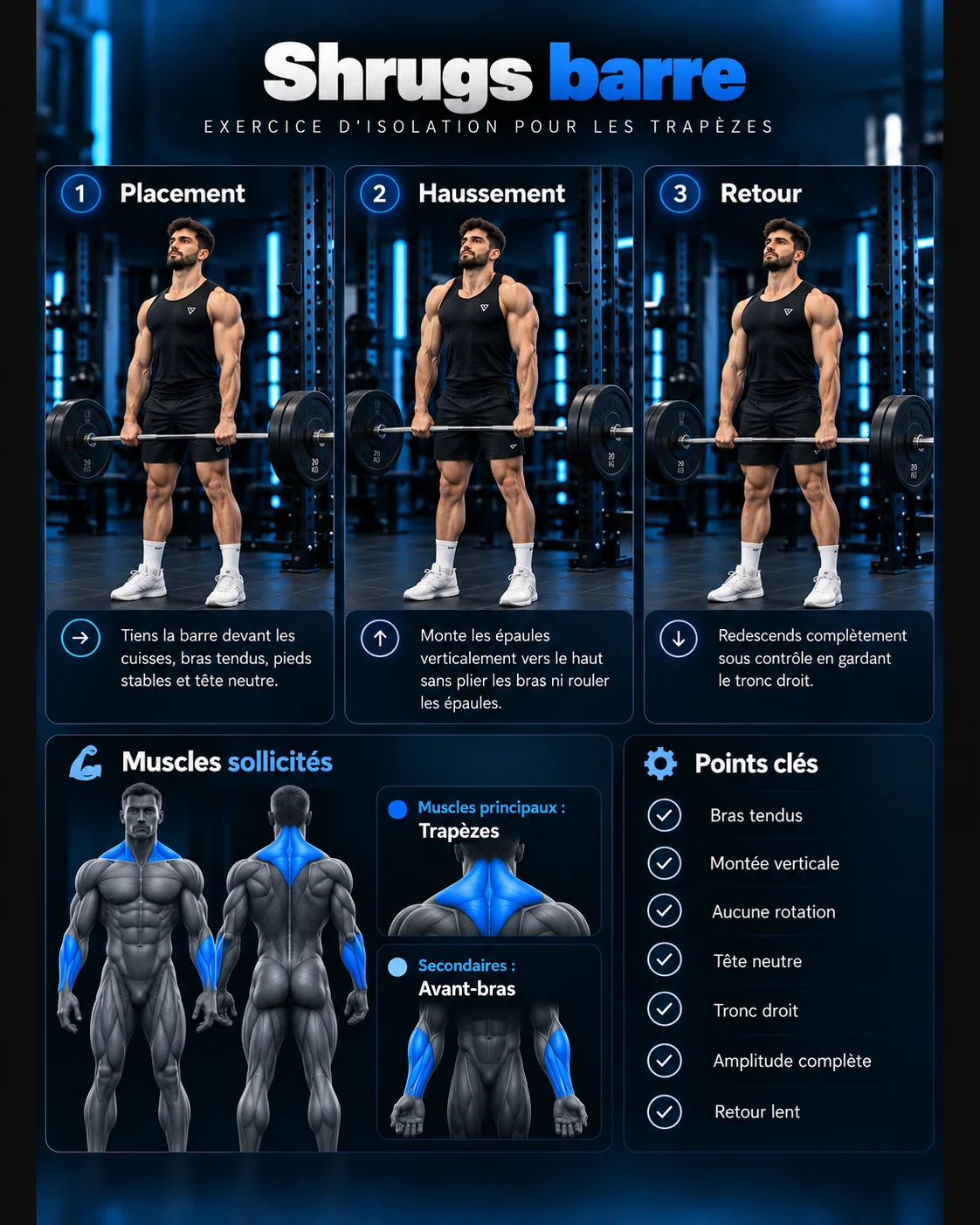 Guide visuel : Shrugs barre