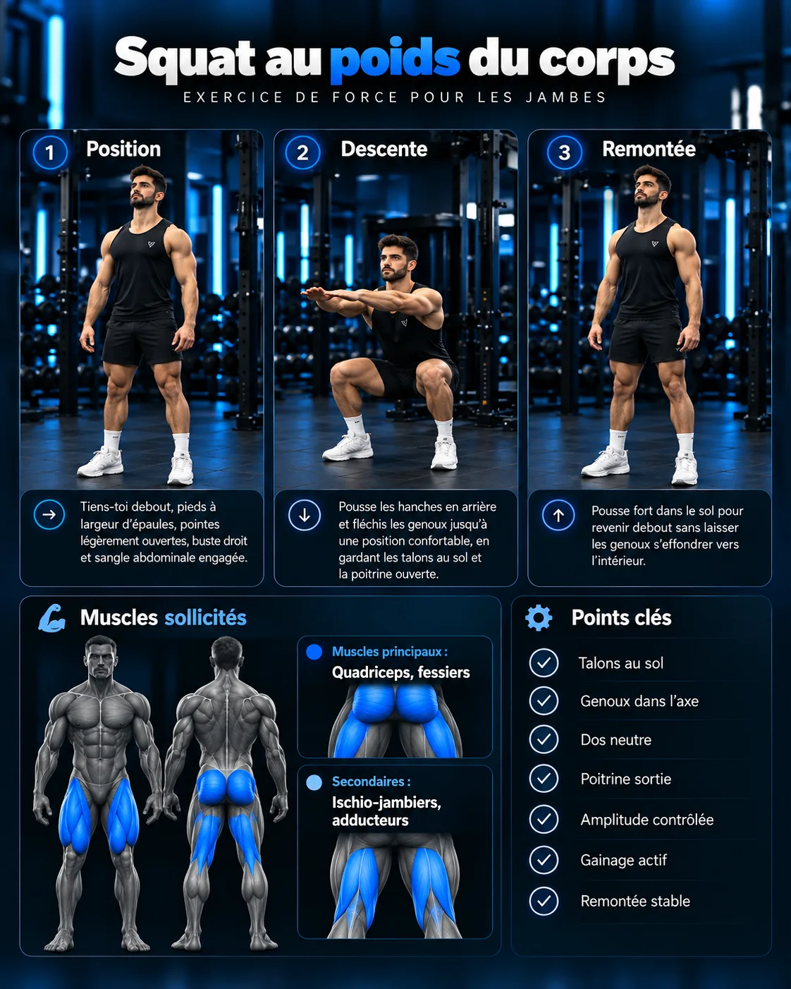 Guide visuel : Squat au poids du corps