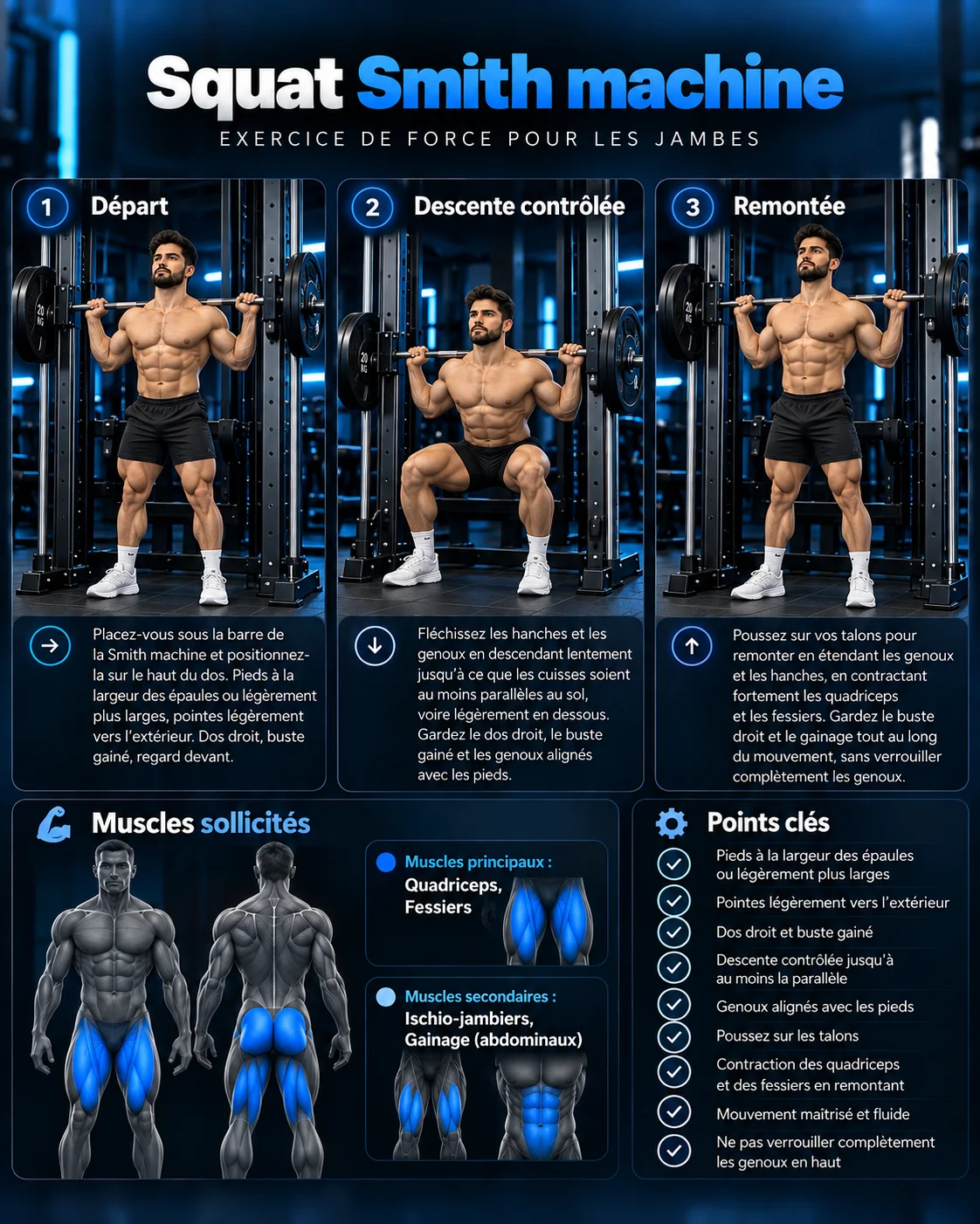 Guide visuel du squat Smith machine
